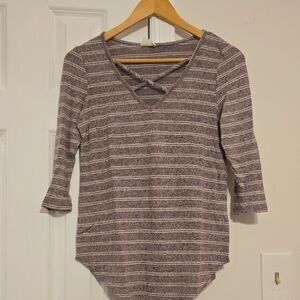 Striped V-Neck Women's Top